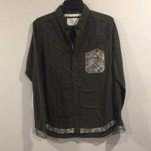 WHITE MOUNTAINEERING Camo Gree Button Down Shirt